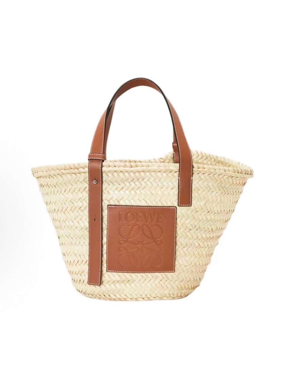 Loewe Medium Basket Bag Natural & Tan Leather Tote